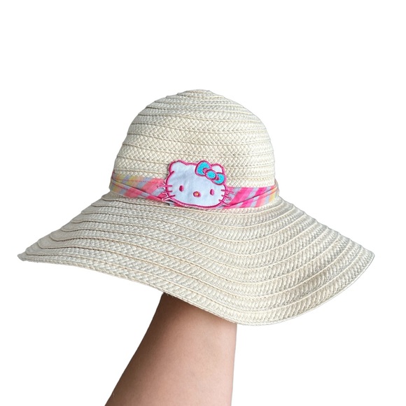 Hello Kitty Other - Hello Kitty Girl's 4-16 Paper Straw Beach Sun Hat Protection Girly Y2K Cartoon